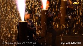 Sony α α6500 High quality 4K movie ”Tezutsu Large hand held Cylindrical Fireworks”
