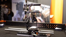 Bright Tangerine C500 Mk II Left Field Cage Newsshooter at IBC 2019