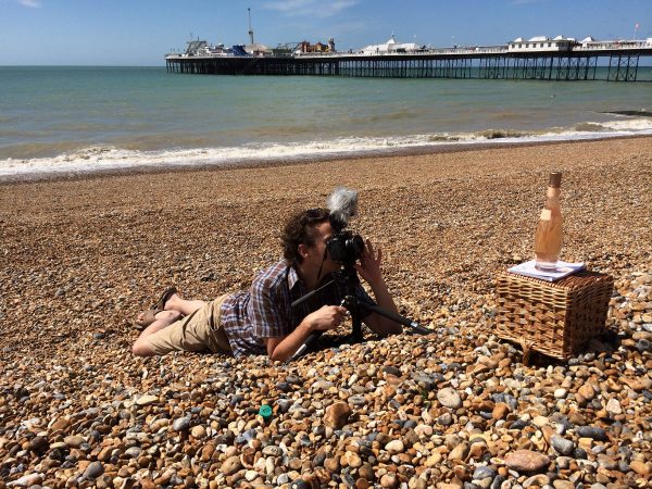 Shooting One Minute Wine on Brighton beach