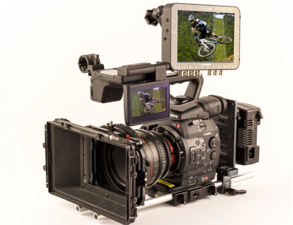 The Convergent Design 7Q recorder on a Canon C500