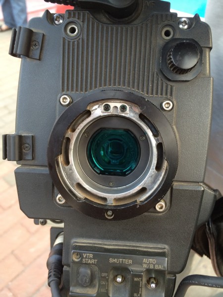 The GoPro sensor is visible inside the old Betacam