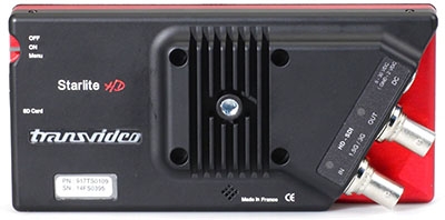 The rear of the StarliteHD showing the 3G-SDI connectors