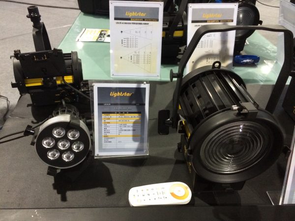 The remote controllable LED Lite (left), next to Lightstar LED fresnel