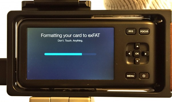Formatting a SD card in the BMPCC