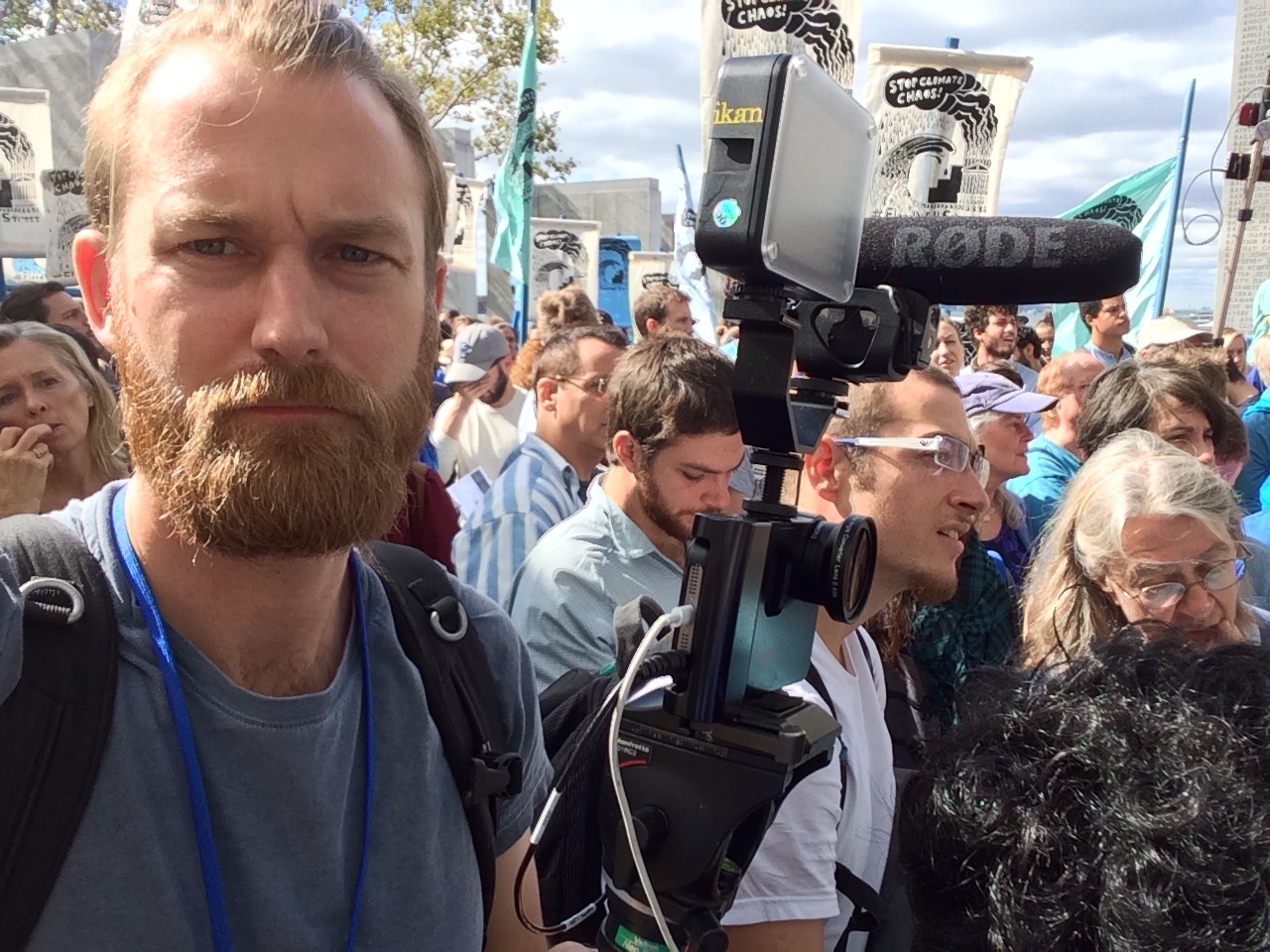 Mobile videojournalism Japhet Weeks shoots NYC Climate march protests
