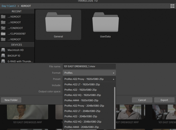 Transcoding to Apple ProRes is a welcome option