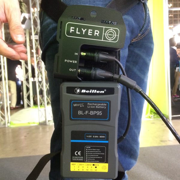 The Flyer can run from a V-lock belt pack