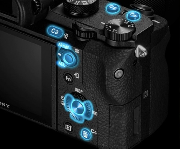 The customisable buttons on the a7 II