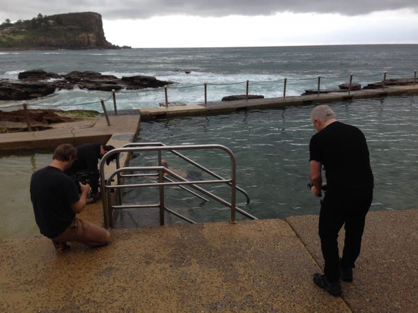 Clinton, Peter and Jason at the rock pool. 