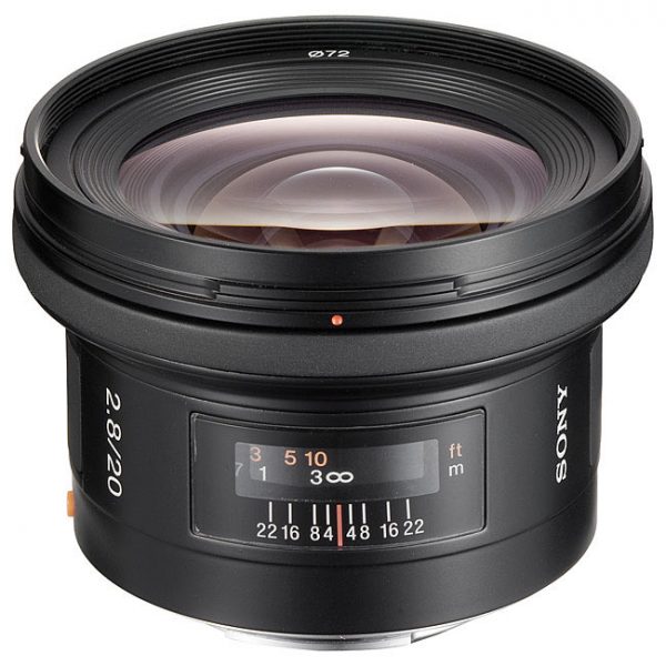 The Sony 20mm f2.8 A-mount lens. One of four that doesn't offer 5-axis stabilisation with the a7 II