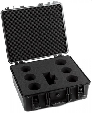 The large case holds 6 lenses and a camera body