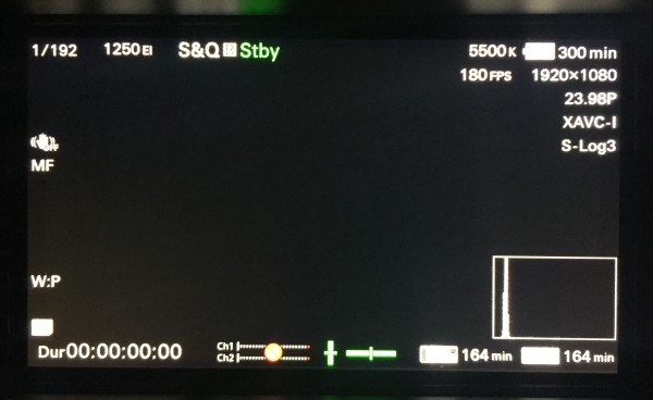 For 180fps shooting the FS7 must be set to record in the XAVC-I codec