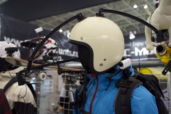 Duel point of view Go Pro mounts for a helmet
