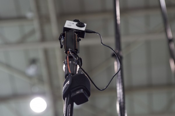 A GoPro on the iRod with a custom remote pan/tilt head