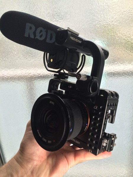 The VideoMic Pro on the Sony a7S.