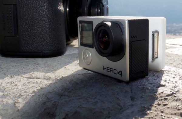 The GoPro version of SteadXP is built into a custom back for the camera