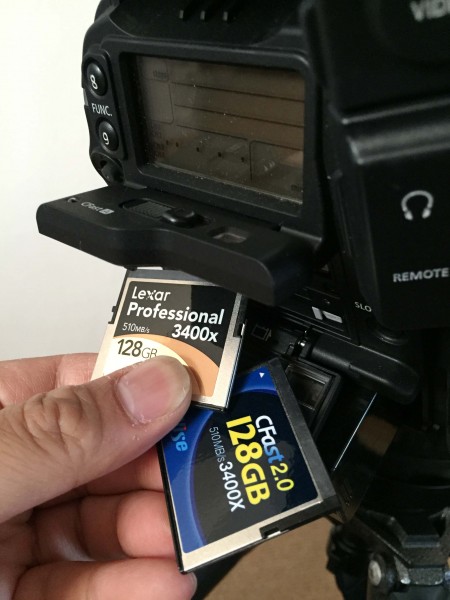 The Lexar CFast 2.0 card worked well in the pre-production camera. The Wyse one didn't work most of the time.