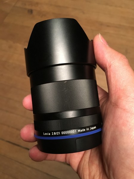 Zeiss Loxia 21mm f2.8 serial number 00000001 in my hand
