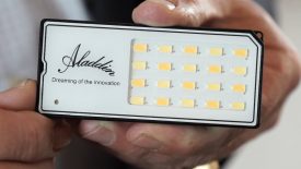 Newsshooter at Interbee 2015 Aladdin Eye Lite Piccolo Bi colour LED light