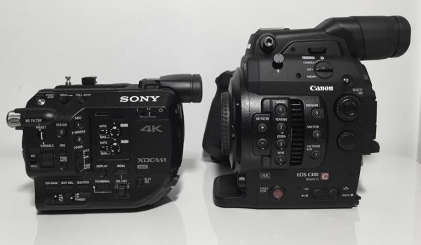 The FS5 alongside the Canon C300 Mk II