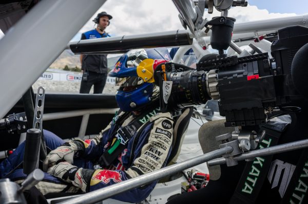 RED Dragon mounted to the roll cage of the car