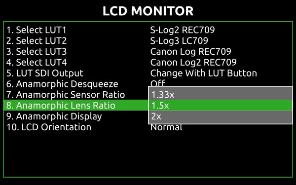 Sensor ratio and anamorphic lens ratio can now be set independently to match your setup.