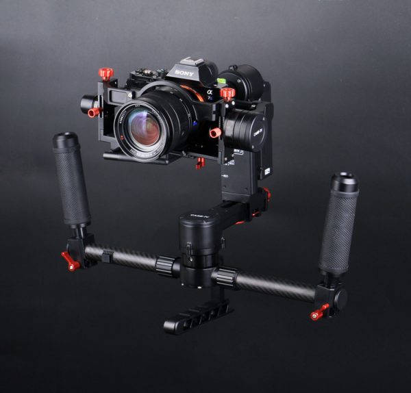 The gimbal works either way up, depending on what angle of shot you want to pull off.