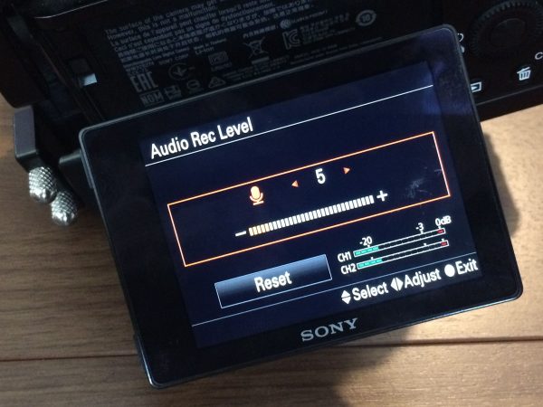 Setting the internal audio level very low on the Sony a7S 