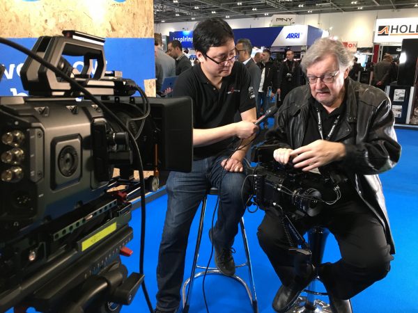 Looking at the Varicam LT during the interview