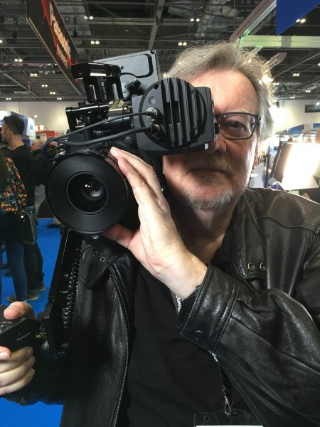 Geoff throws the Panasonic Varicam LT on his shoulder.