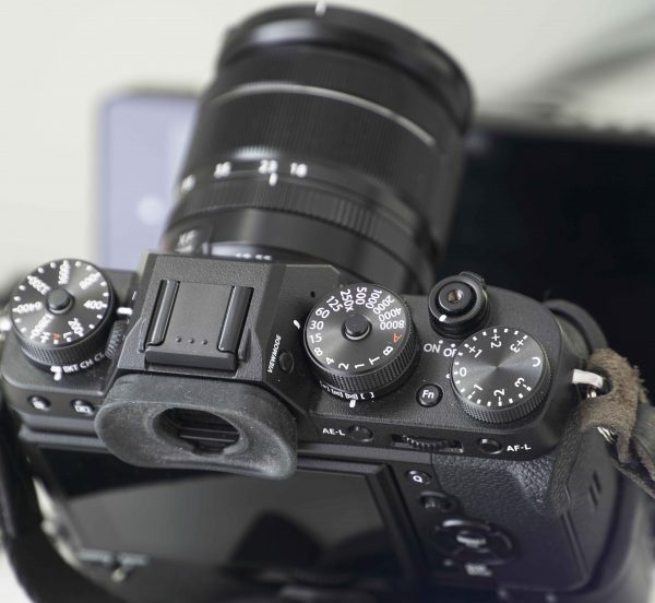 The X-T2 uses mainly dials instead of push buttons on its top plate.