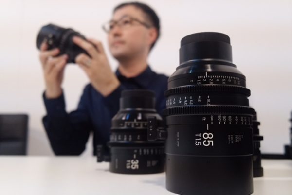 Sigma's Shinji Yamaki shows the new cine lenses at IBC 2016 in Amsterdam