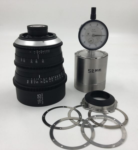 The G.L. Optics Sigma 18-35 has shims fitted