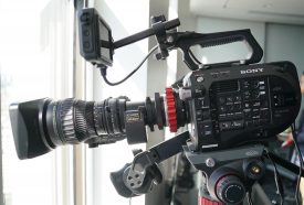 B4 lens hanging from FS7ii cjf