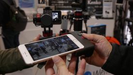 Newsshooter at Interbee 2016 Wenpod Action Cam Gimbal with kinetic controller