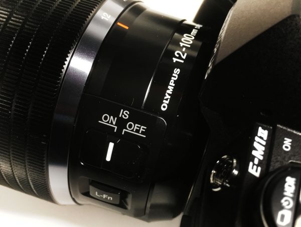 The new 12-100mm f4 Pro lens has Sync IS stabilisation