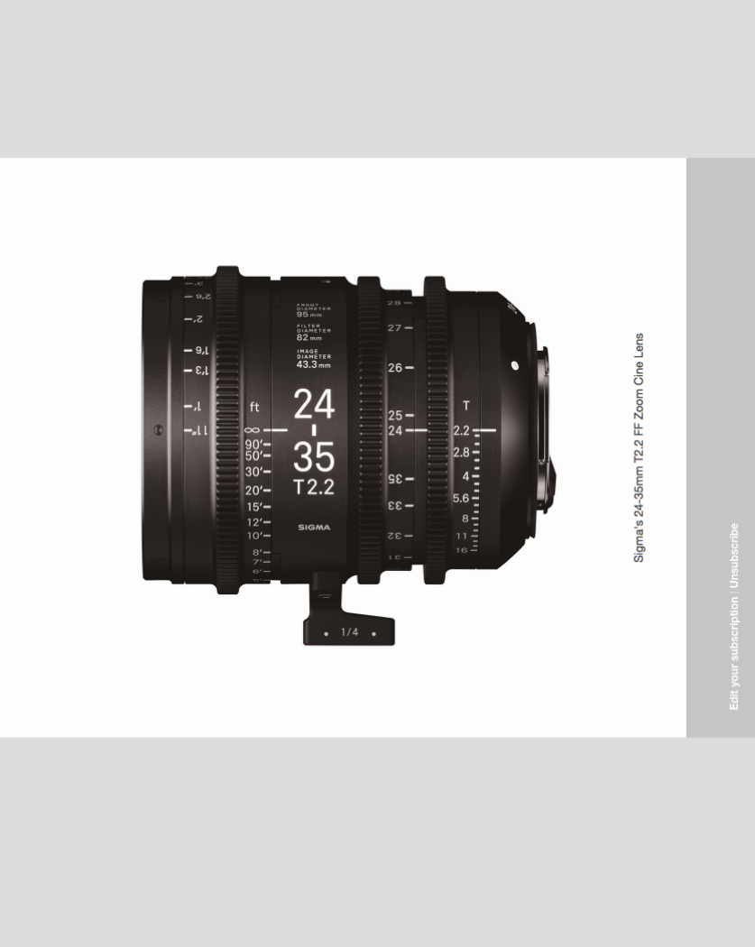 Sigma full frame 24-35mm T2.2 Cine Zoom pricing announced