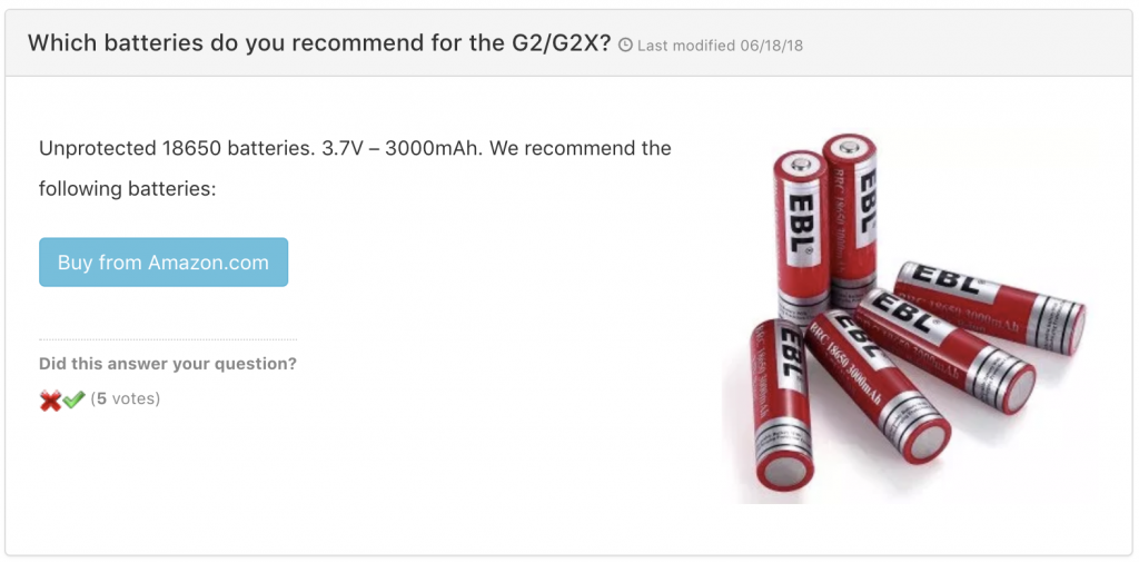 Tilta battery recommendation 