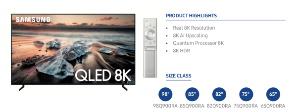 Samsung 95" Class Q900 QLED Smart 8K UHD TV