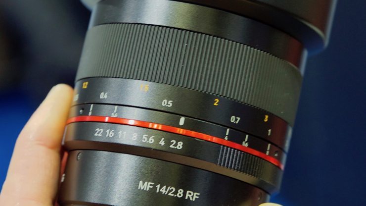 Samyang 85mm F1.4 & 14mm F2.8 Canon RF Mount lens shown at CP+