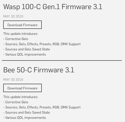 Hive firmware updates for the Wasp, Hornet & Bee