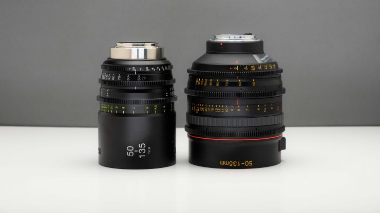 Tokina 50 135 MKI and MKII side