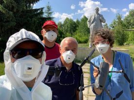 Chernobyl Drone team with Dave Butler CBRN expert and Julia Karmo