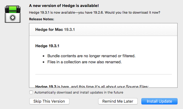 HEDGE 19.3 – Organize your media during a transfer, not after