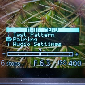 Teradek ACE 500 Menu Pairing on screen