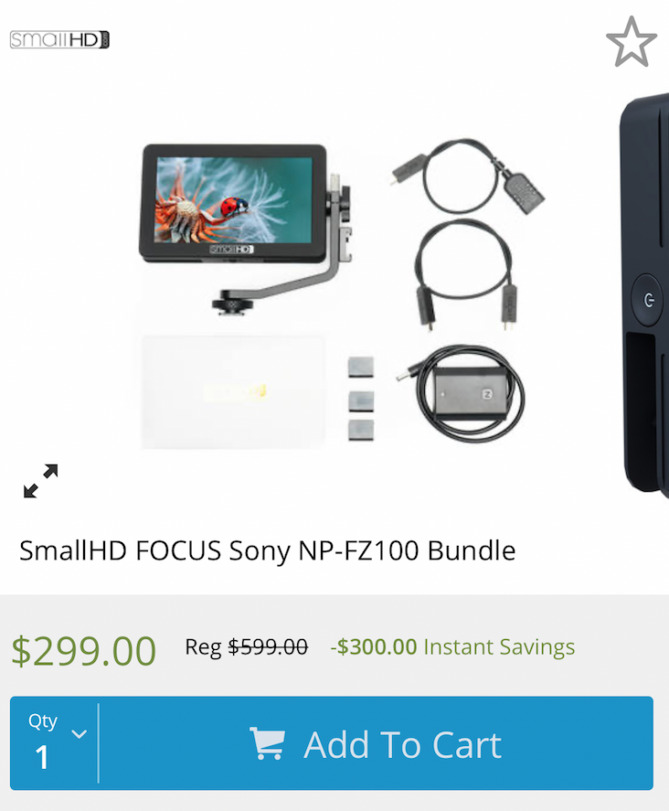 SmallHD Focus OLED Sony NPFZ100 Bundle 