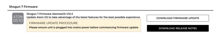 Atomos Shogun 7 Firmware Update