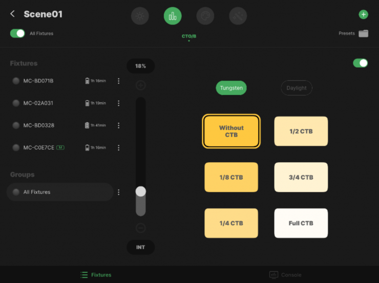 Gel Mode CTOCTB Menu