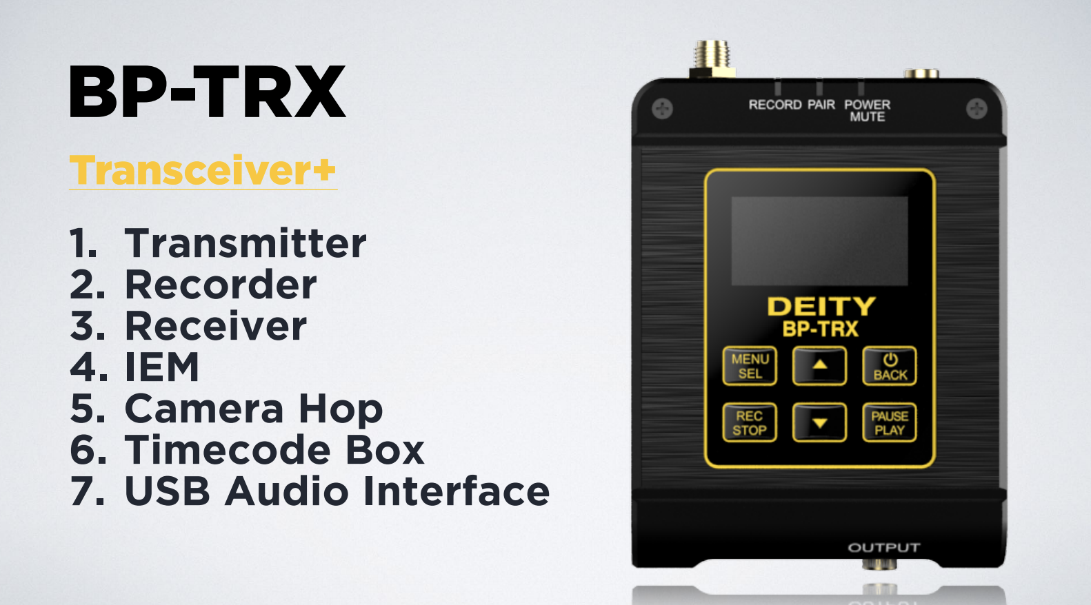 Kit Micro Sans Fil Deity BP-TRX Connect Duo Avec Boîtier TC Et Griffe - Pour Canon, Nikon, Panasonic
