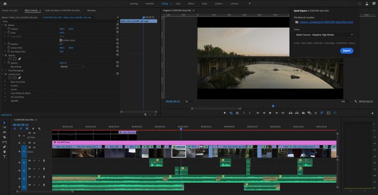 PremierePro QuickExport Dialog